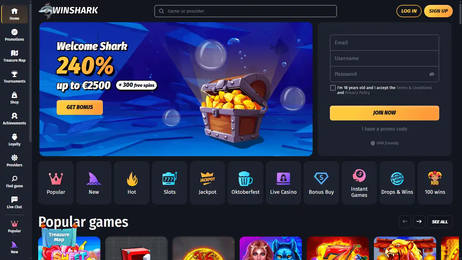 WinShark interface